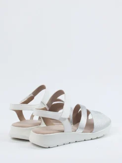 Damen Gabor Comfort – Komfort-Sandale aus Metallicleder silber