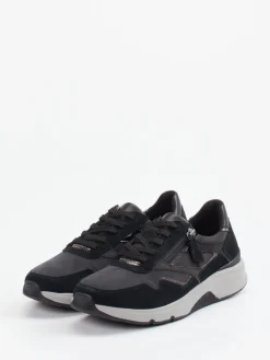 Damen Gabor Comfort – Komfort-Sneaker aus Veloursleder Anthrazit