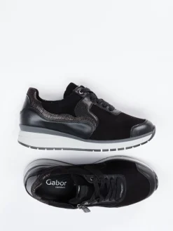 – Komfort-Sneaker aus Stretch und Leder*Gabor Comfort Clearance