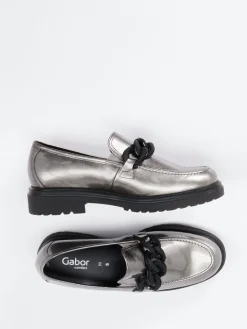 Damen Gabor Comfort – Loafer aus Lackleder in Metallic