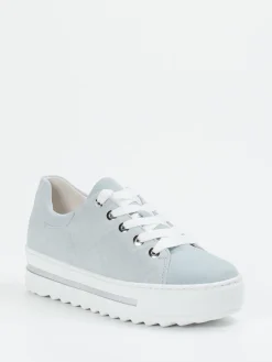 Damen Gabor Comfort – Plateau-Sneaker aus Veloursleder hell