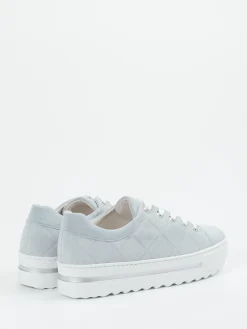 Damen Gabor Comfort – Plateau-Sneaker aus Veloursleder hell