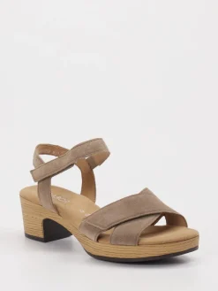 Damen Gabor Comfort – Sandale aus Veloursleder in Taupe