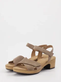 Damen Gabor Comfort – Sandale aus Veloursleder in Taupe