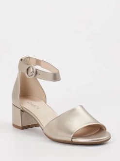 Damen Gabor Comfort – Sandalen aus Metallicleder champagnerfarben