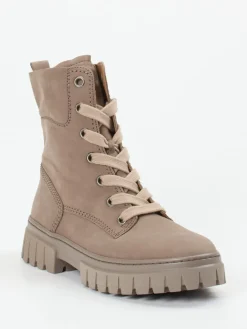 Damen Gabor Comfort – Schnürstiefelette aus Nubukleder Taupe