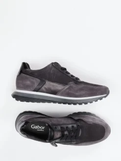Damen Gabor Comfort – Sneaker aus Veloursleder anthrazit