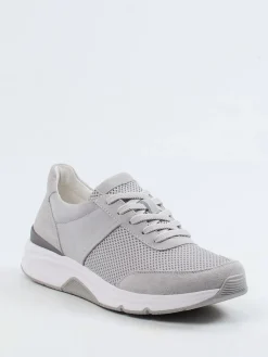 Damen Gabor Comfort – Sneaker aus Velour/Textil hell