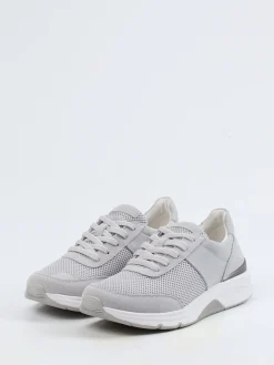 Damen Gabor Comfort – Sneaker aus Velour/Textil hell