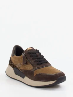 Damen Gabor Comfort – Sneaker aus Veloursleder cognac