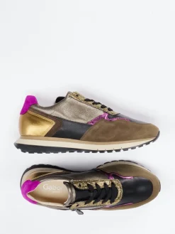 – Sneaker aus Veloursleder Oliv-Metallic*Gabor Comfort Outlet