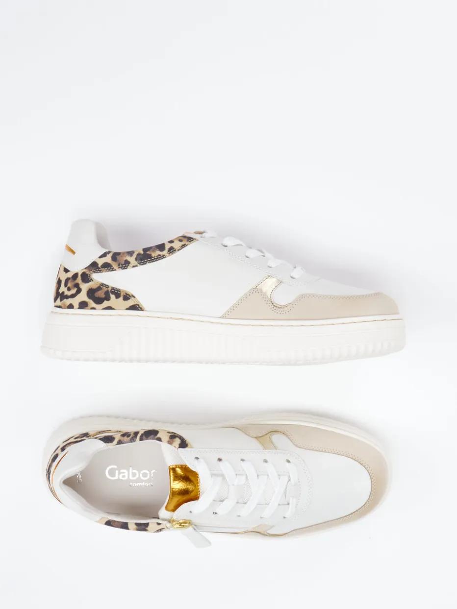 Damen Gabor Comfort – Sneaker aus Kalbleder mit Leoprint
