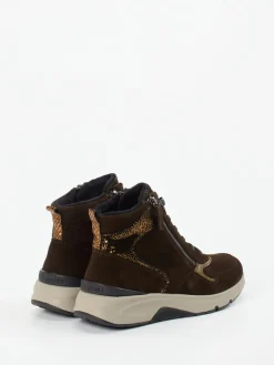 Damen Gabor Comfort – Sneakerboots aus Veloursleder Dunkel