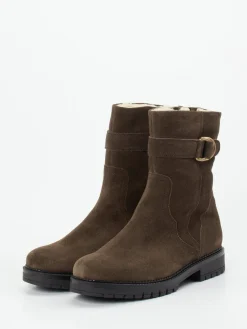 Damen Gabor Comfort – Stiefeletten aus Veloursleder mokka