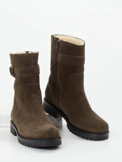 Damen Gabor Comfort – Stiefeletten aus Veloursleder mokka