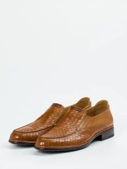 – Loafer aus geprägtem Leder Cognac*Galizio Torresi Online