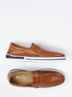 Herren Galizio Torresi – Slip-On Sneaker aus Glattleder cognac