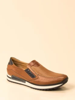 – Slipper aus geprägtem Leder cognac*Galizio Torresi Best