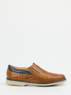 Herren Galizio Torresi – Slipper aus geprägtem Leder cognac
