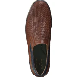 Herren Galizio Torresi – Slipper aus geprägtem Leder cognac