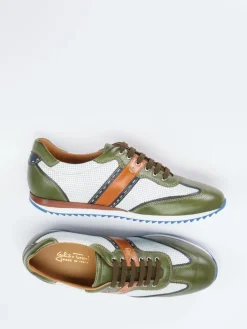 Herren Galizio Torresi – Sneaker aus Leder und Mesh oliv