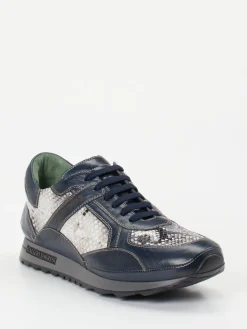 Herren Galizio Torresi – Sneaker aus geprägtem Leder dunkelblau