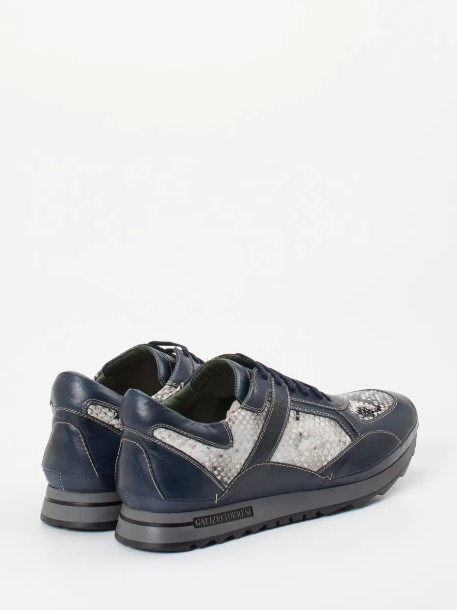 Herren Galizio Torresi – Sneaker aus geprägtem Leder dunkelblau