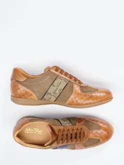 – Sneaker aus geprägtem Leder cognac*Galizio Torresi