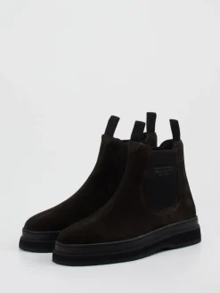Herren Gant – Chelsea Boots aus Veloursleder dunkel