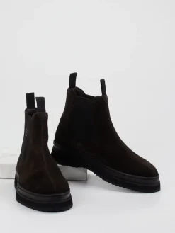 Herren Gant – Chelsea Boots aus Veloursleder dunkel