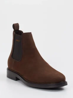 Herren Gant – Chelsea Boots aus Veloursleder Dunkel