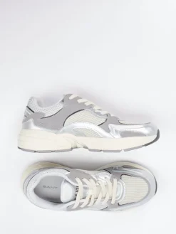 Damen Gant – Chunky Sneaker aus Metallicleder und Velours