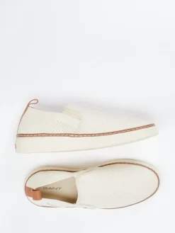 Herren Gant – Slip-On Sneaker aus gestricktem Textil cremeweiß