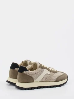 Damen Gant – Sneaker aus Veloursleder und Textil taupe