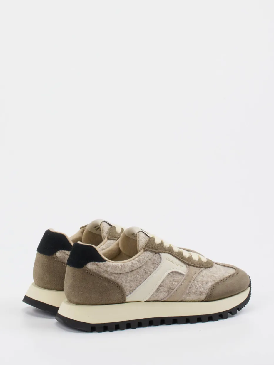 Damen Gant – Sneaker aus Veloursleder und Textil taupe