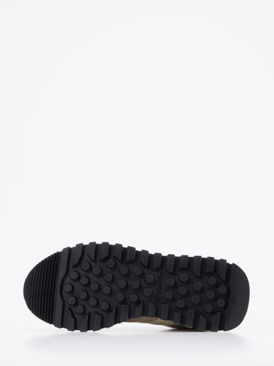 Damen Gant – Sneaker aus Veloursleder und Textil taupe