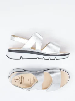 – Klettsandalen aus Metallicleder silberfarben*Ganter Online