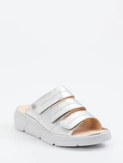 – Komfort-Pantolette aus Metallicleder silber*Ganter Outlet