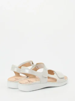 Damen Ganter – Komfortsandale aus Veloursleder Perlmuttweiß