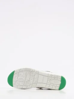 Damen Ganter – Komfortsandalen aus geprägtem Leder silberfarben