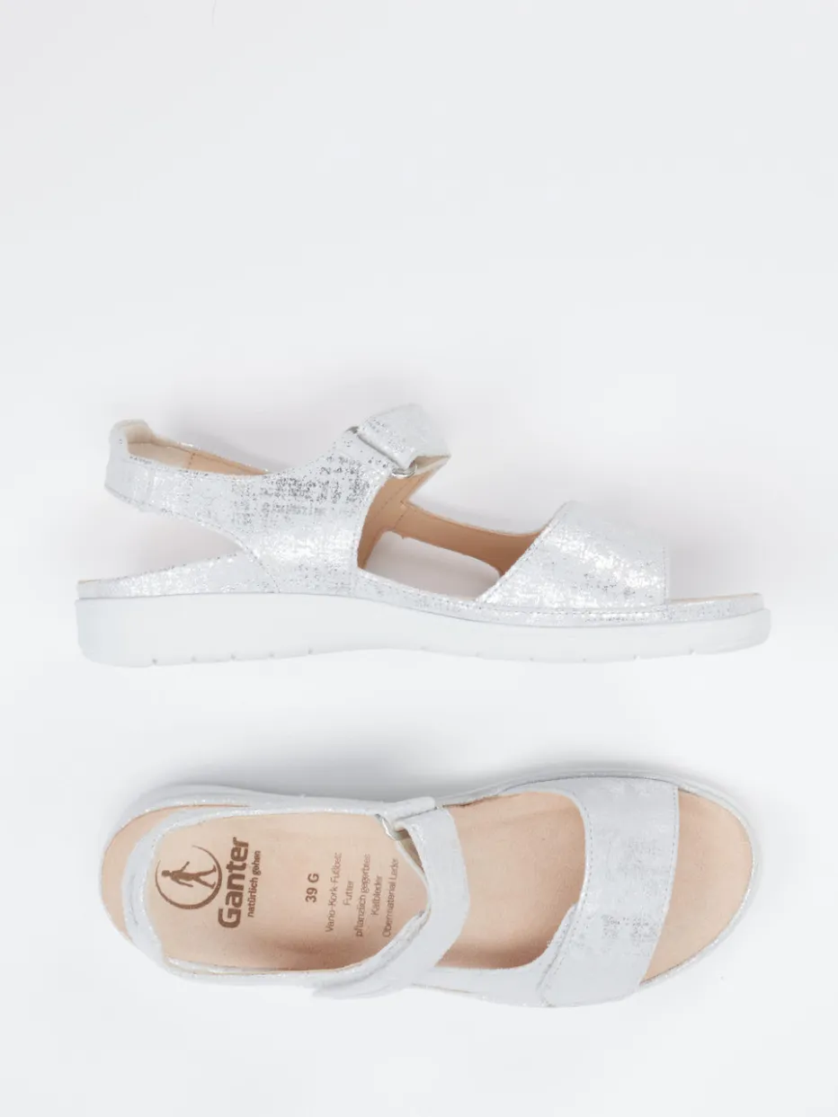 – Komfortsandalen aus Metallic-Material silber*Ganter Outlet