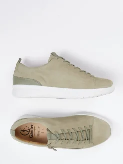 Damen Ganter – Komfort-Sneaker aus Veloursleder salbei