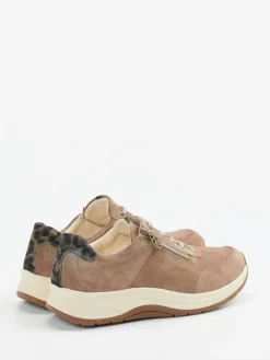 Damen Ganter – Komfort-Sneaker aus Veloursleder rosébraun