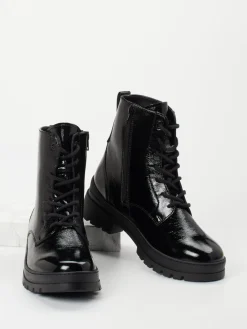 – Schnürstiefelette aus Lackleder*Ganter Clearance