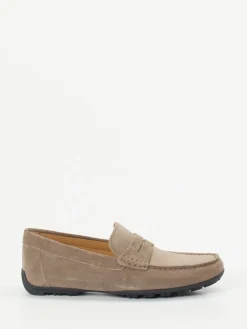 Herren Geox – Loafer aus Veloursleder in Taupe