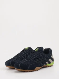 Herren Geox – Sneaker aus Velour und Textil Dunkel