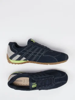 Herren Geox – Sneaker aus Velour und Textil Dunkel