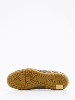 Herren Geox – Sneaker aus Veloursleder und Mesh oliv