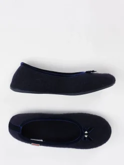 Damen Giesswein – Ballerina-Hausschuhe aus Wollfilz Dunkel