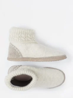 Damen Giesswein – Hüttenschuh aus Wollfilz wollweiß